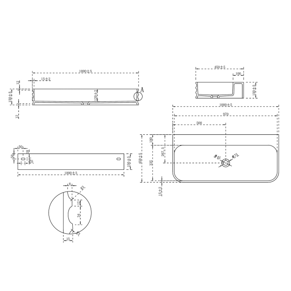 Раковина подвесная ABBER Stein AS2651-1.0 белая матовая