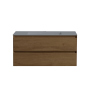 Тумба с раковиной Vincea Luka 1000 подвесная, 2 выкатных ящика soft-close, T.Oak, VMC-2L100TO+VCB-13100B