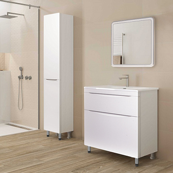 Тумба напольная Style Line "Бергамо мини 70" (2 ящ.) белый, PLUS (без раковины)