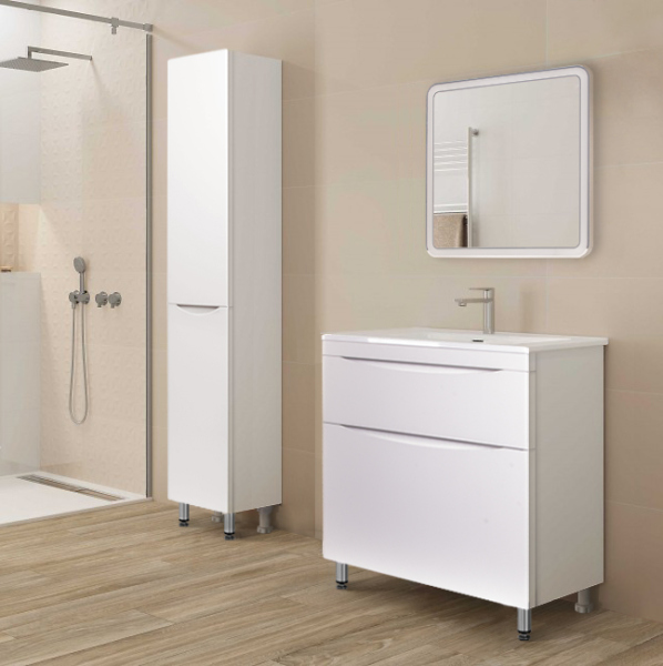 Тумба напольная Style Line "Бергамо мини 70" (2 ящ.) белый, PLUS (без раковины)