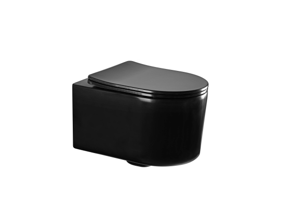 Унитаз-компакт подвесной безободковый AQUATEK МИЯ AQ2004-MB 490*370*340 мм, черный матовый