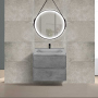 Тумба с раковиной Vincea Vico 600 подвесная, 2 выкатных ящика soft close, Beton, VMC-2V600BT+VCB-2VP600W