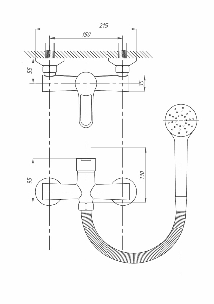 Смеситель для душа FAUZT FZs-241-B101 тип См-ДшОНРШл