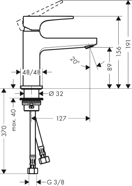 Смеситель Hansgrohe Metropol 32500700 для раковины, с донным клапаном Push-Open