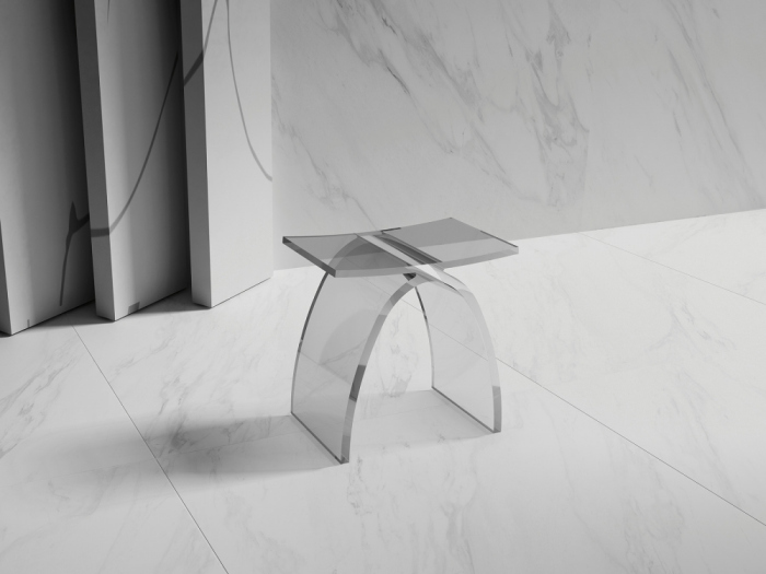 Стульчик для ванной прозрачный ABBER Kristall AT1739Perle