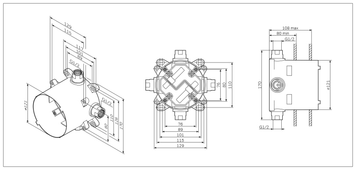 Монтажная коробка AM.PM MultiDock F100100