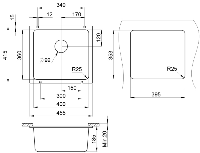 Кухонная мойка GRANULA (3601, АРКТИК)