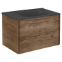 Тумба с раковиной Vincea Paola 800 подвесная, 2 выкатных ящика soft close, V.Oak, VMC-2P800VO+VCB-2VP800W