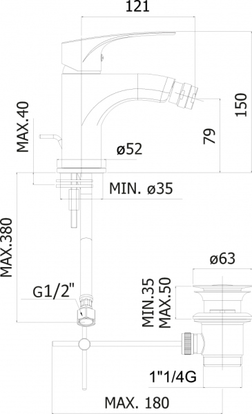 Смеситель Paffoni Lime LM135CR для биде