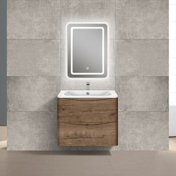 Тумба с раковиной Vincea Paola 600 подвесная, 2 выкатных ящика soft close, Beton, VMC-2P600BT+VCB-2VP600W Тумба с раковиной Vincea Paola 600 подвесная, 2 выкатных ящика soft close, Beton, VMC-2P600BT+VCB-2VP600W