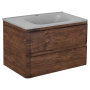 Тумба с раковиной Vincea Vico 800 подвесная, 2 выкатных ящика soft close, R.Wood, VMC-2V800RW+VCB-2VP800W