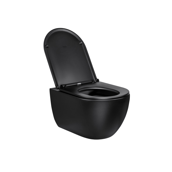 Унитаз подвесной Vincea Evo VT1-34MB безободковый, цвет матовый черный, soft-close сиденье