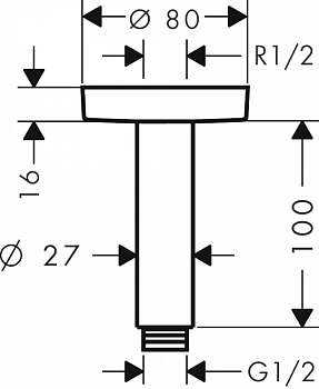 Кронштейн для верхнего душа Hansgrohe 27393700