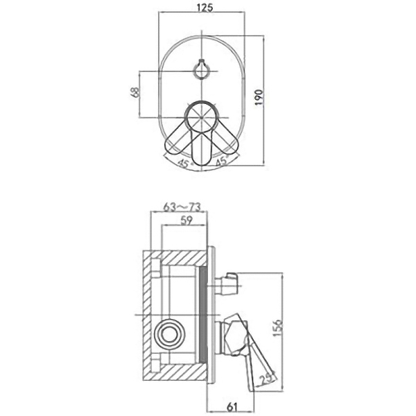 Смеситель для душа встраиваемый D&K Rhein Marx (DA1395801)