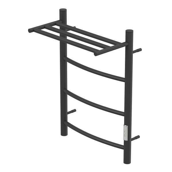 Полотенцесушитель электрический Point PN04846PB П3 400x600 с полкой, диммер справа, черный