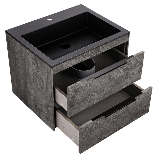 Тумба с раковиной Vincea Chiara 2D 600 подвесная, G.Stone, VMC-2C2600GS+VCB-13600B Тумба с раковиной Vincea Chiara 2D 600 подвесная, G.Stone, VMC-2C2600GS+VCB-13600B