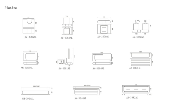 Полка ART&MAX PLATINO AM-E-3982AL, Хром
