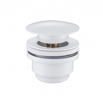 Донный клапан ABBER AF0011W без перелива, клик-клак, белый матовый