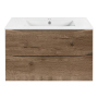 Тумба с раковиной Vincea Mia 750 подвесная, 2 выкатных ящика soft close, V.Oak, VMC-2MC750VO+VBS-13975MA