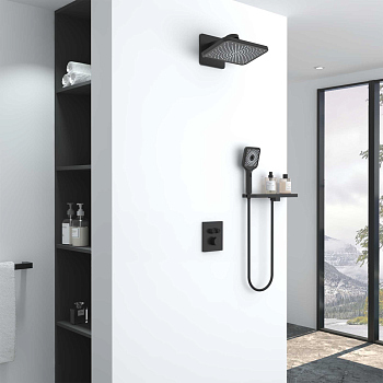 Душевой комплект Vincea Inspire VSFW-3I21MT4RMB встраиваемый, термостатический, черный Душевой комплект Vincea Inspire VSFW-3I21MT4RMB встраиваемый, термостатический, черный