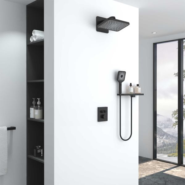 Душевой комплект Vincea Inspire VSFW-3I21MT4RMB встраиваемый, термостатический, черный Душевой комплект Vincea Inspire VSFW-3I21MT4RMB встраиваемый, термостатический, черный