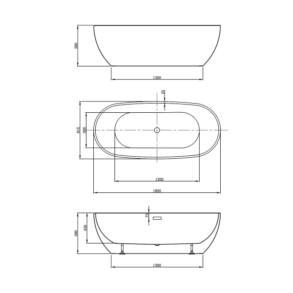 Ванна акриловая Vincea VBT-408-1800, 1800*815*580, цвет белый, щелевой перелив, слив хром Ванна акриловая Vincea VBT-408-1800, 1800*815*580, цвет белый, щелевой перелив, слив хром