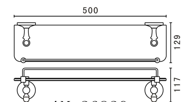 Полка стеклянная ART&MAX ANTIC CRYSTAL AM-E-2682SJ-Cr, Хром