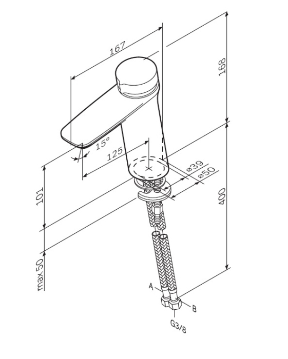 Смеситель AM.PM Inspire V2.0 F50A02500 TouchReel для раковины