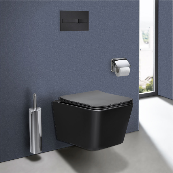 Унитаз подвесной Vincea, Q-Line VT1-12MB безободковый, цвет матовый черный