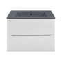 Тумба с раковиной Vincea Mia 600 подвесная, 2 выкатных ящика soft close, G.White, VMC-2MC600GW+VBS-13960MB