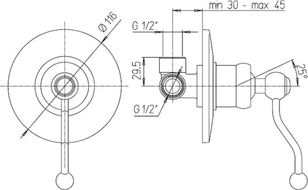 Смеситель Paini Duomo 88OP690 С ВНУТРЕННЕЙ ЧАСТЬЮ, для душа