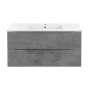 Тумба с раковиной Vincea Mia 1000 подвесная, 2 выкатных ящика soft close, Beton, VMC-2MC100BT+VBS-13100