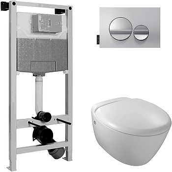 Комплект унитаза с инсталляцией Jacob Delafon Presquile E21743RU-00 (с сиденьем и клавишей)