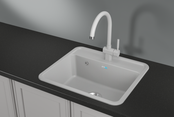 Кухонная мойка GRANULA Стандарт (5601, БЕЛЫЙ)