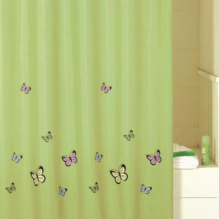 Штора для ванной Iddis Green Butterfly