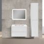 Тумба с раковиной Vincea Vico 800 подвесная, 2 выкатных ящика soft close, G.White, VMC-2V800GW+VCB-2VP800W