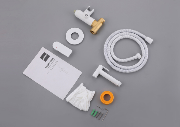 Смеситель ABBER Weiss Insel AF8025W с гигиеническим душем, белый матовый