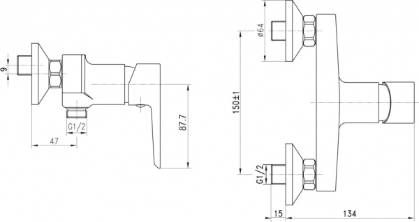 Смеситель для душа BelBagno Rowena ROW-ESDM-CRM