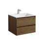 Тумба с раковиной Vincea Chiara 600 подвесная, 1 выкатной ящик soft-close, T.Oak, VMC-2C600TO+VCB-13600G