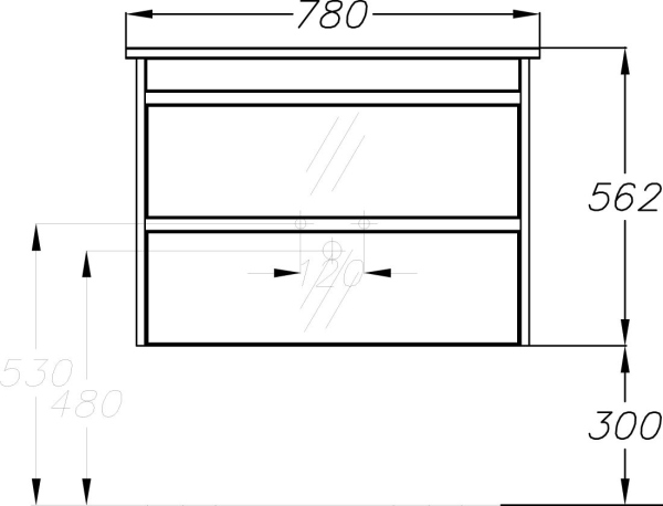 Тумба с раковиной Smile Фреш 80 черная
