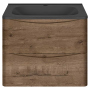 Тумба с раковиной Vincea Paola 600 подвесная, 2 выкатных ящика soft close, V.Oak, VMC-2P600VO+VCB-2VP600B
