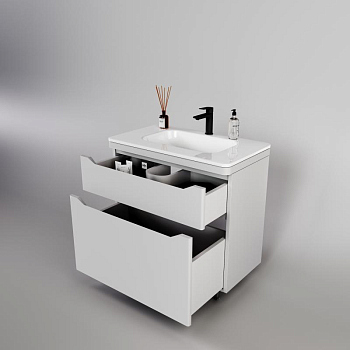 Тумба без раковины Style Line напольная "Марелла 90" (2 ящ.) белый матовый, PLUS, СС-00002416