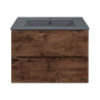 Тумба с раковиной Vincea Mia 600 подвесная, 2 выкатных ящика soft close, R.Wood, VMC-2MC600RW+VBS-13960MB