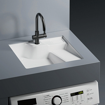 Раковина на стиральную машину встраиваемая снизу ABBER Rechteck AC2224R белая