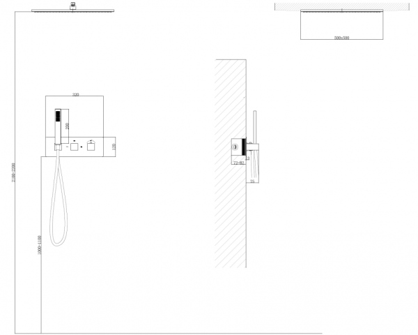 Душевая система ABBER Daheim AF8255 скрытого монтажа без излива, термостат, хром