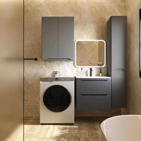 Тумба без раковины Style Line подвесная "Марелла 60" (2 ящ.) серый, PLUS, СС-00002406