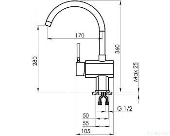Смеситель для кухонной мойки Granula, ST-31 брют