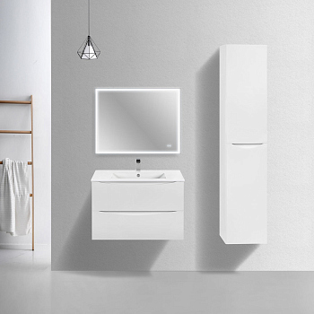 Тумба с раковиной Vincea Mia Slim 800 подвесная, G.White, VMC-2MC800S1GW+VBS-13980S2