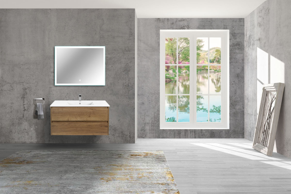 Тумба без раковины Vincea Gio 100 подвесная, 2 выкатных ящика soft-close, T.Oak, VMC-2G100TO