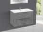 Тумба с раковиной Vincea Mia 750 подвесная, 2 выкатных ящика soft close, Beton, VMC-2MC750BT+VBS-13975MB